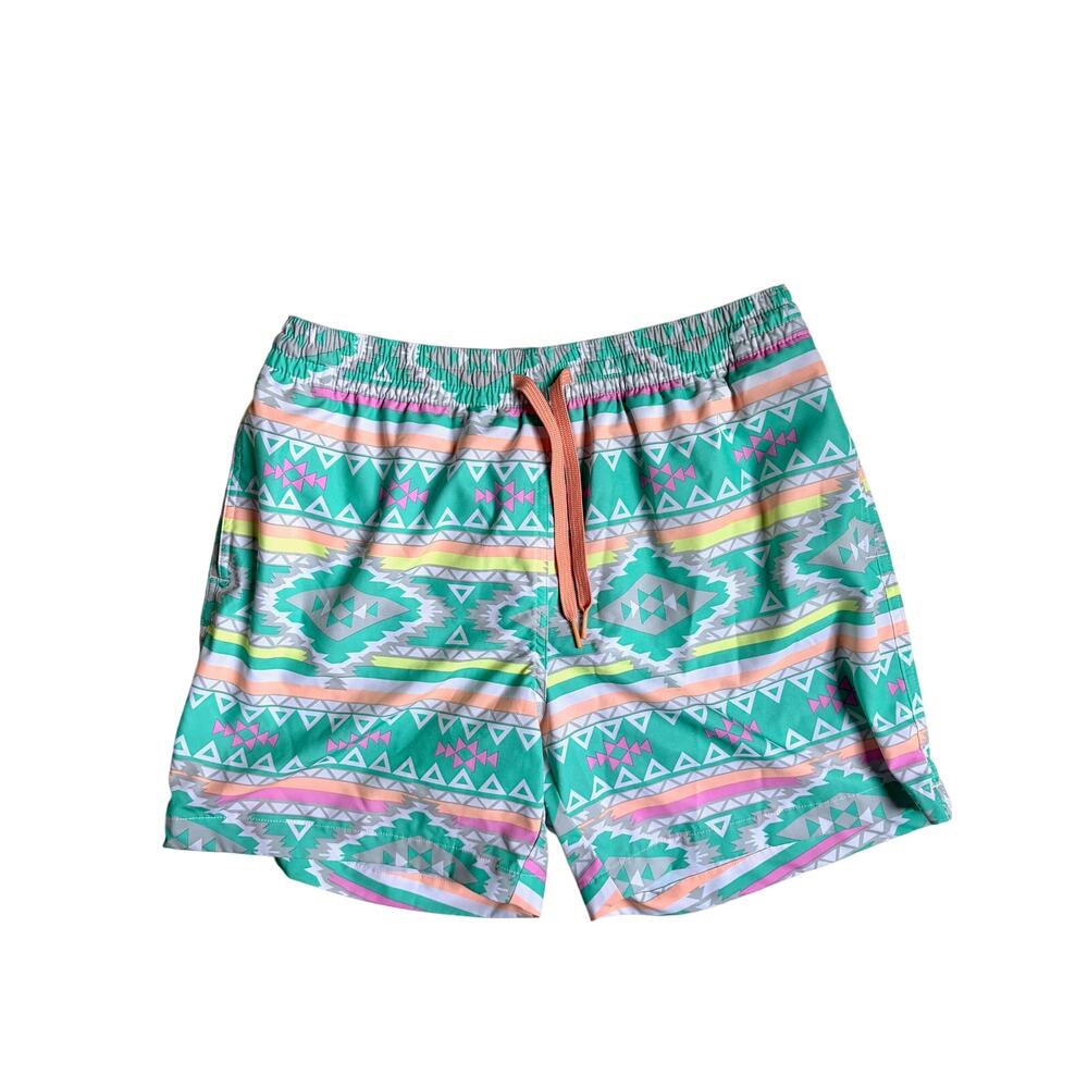 Chubbies Men's Classic 5.5" Swim Trunks (Teal Geometric) - Large